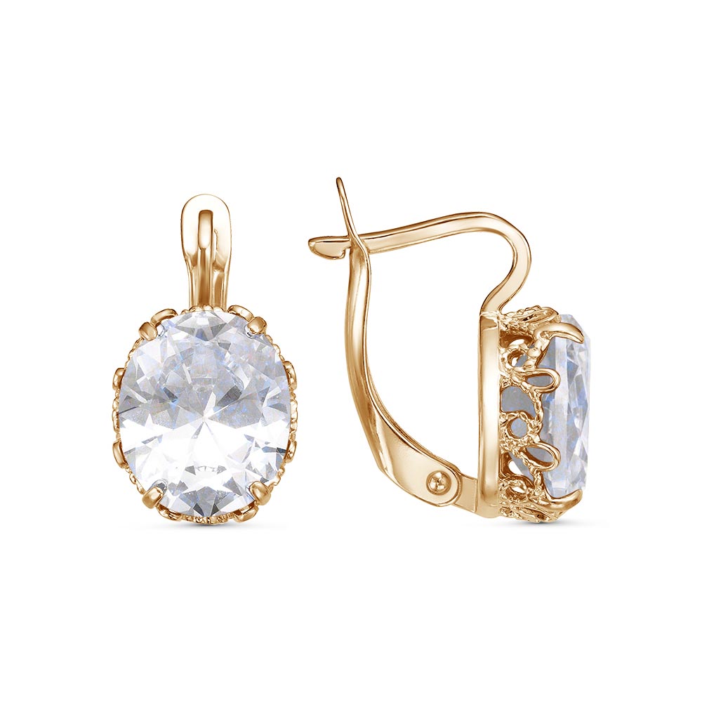 Серьги из серебра с фианитами