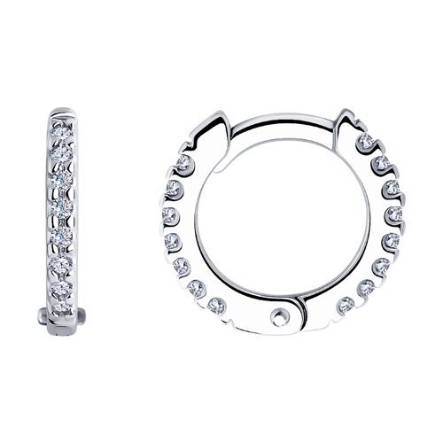 серьги из серебра с фианитами