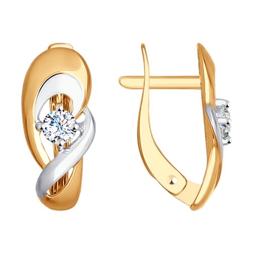 серьги из золота с фианитами