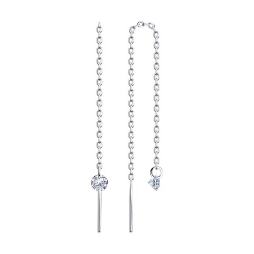 серьги из серебра с фианитами