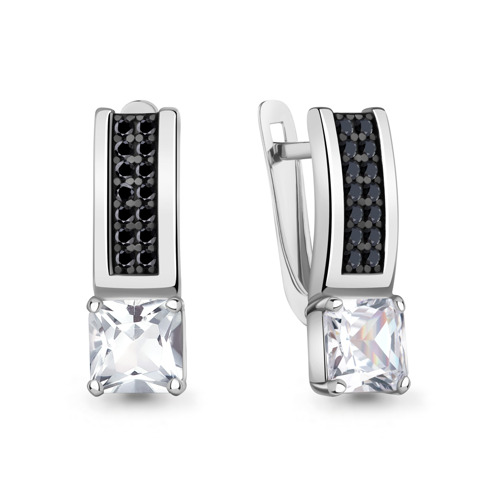 Серьги из серебра с нанокристаллом