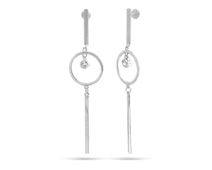 Серьги из серебра с цирконом