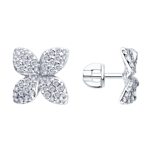 серьги из серебра с фианитами