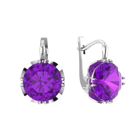 Серьги из серебра с фианитом