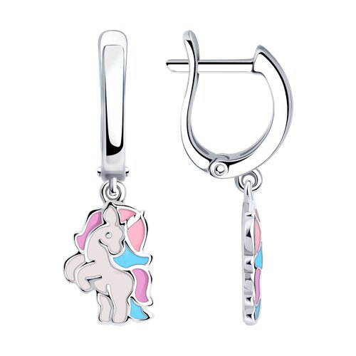 серьги из серебра с эмалью