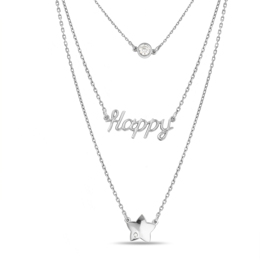 Колье из серебра с фианитами