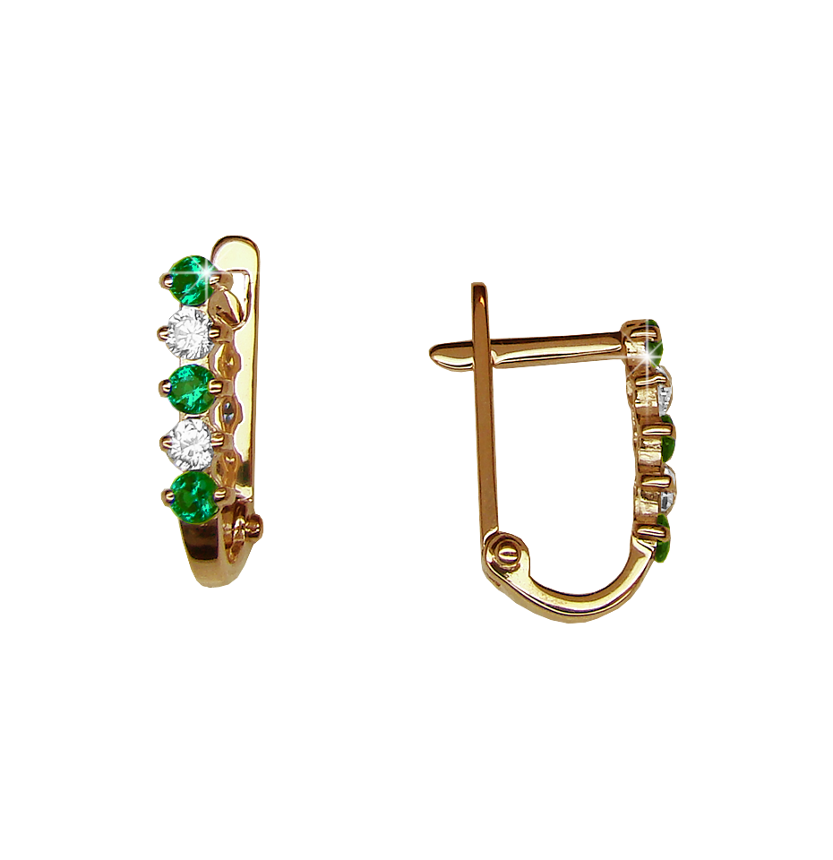 Серьги из золота с фианитами