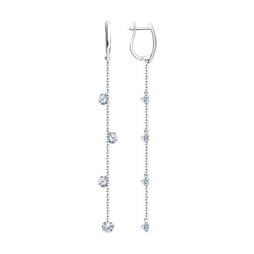 серьги из серебра с фианитами