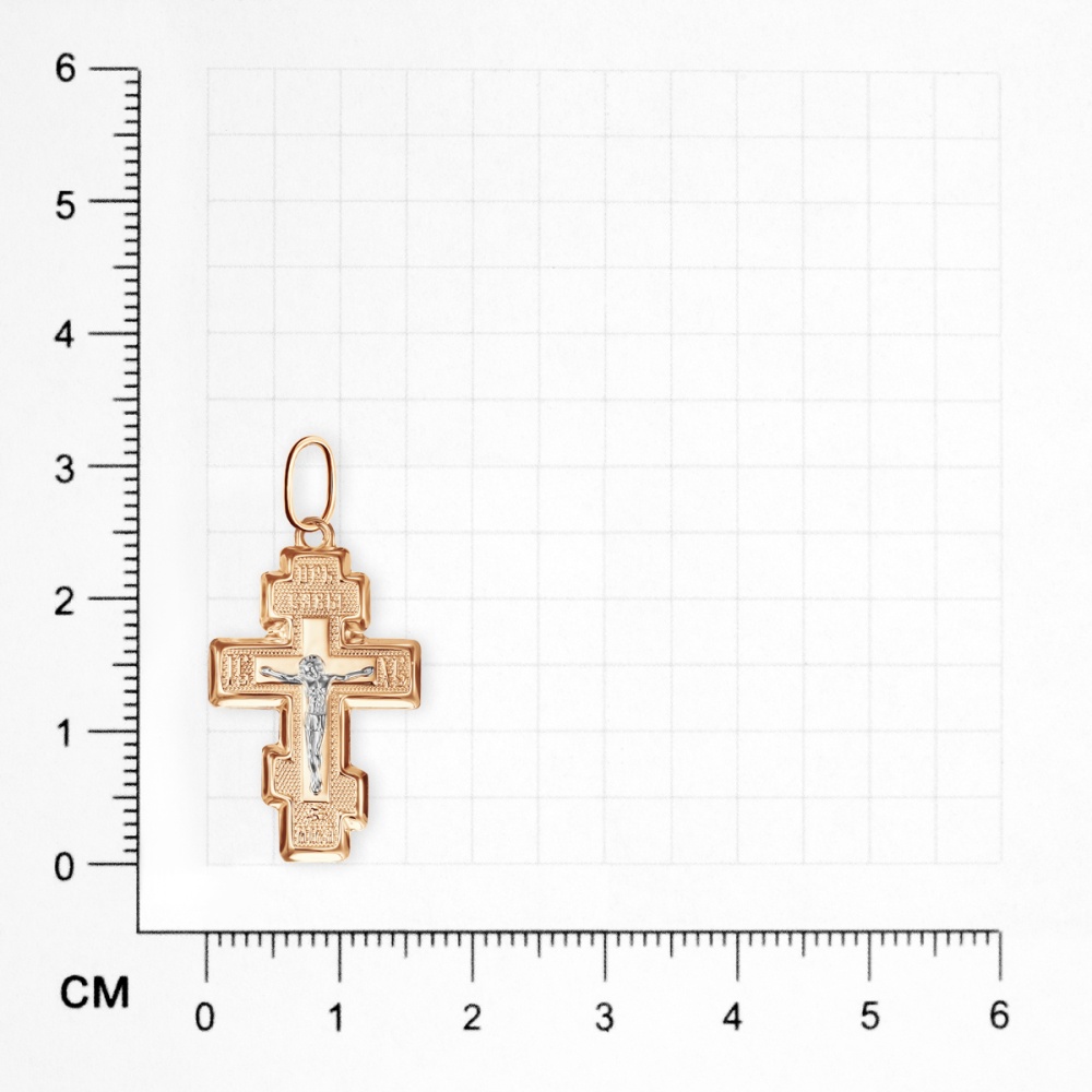 Крест из комбинированного золота