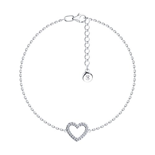 браслет из серебра с фианитами