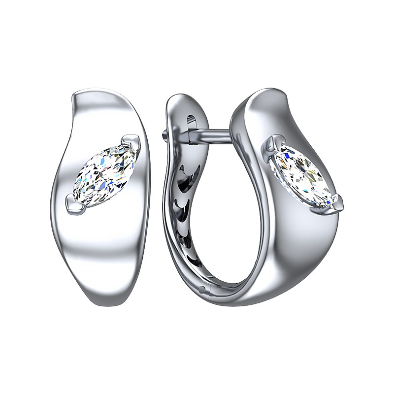 Серьги из серебра с фианитами