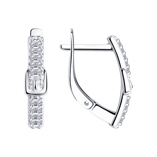 серьги из серебра с фианитами