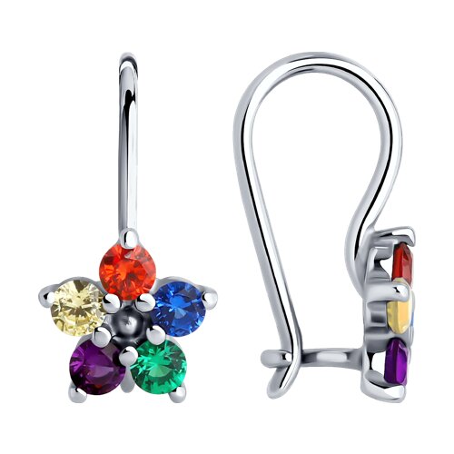 серьги из серебра с фианитами
