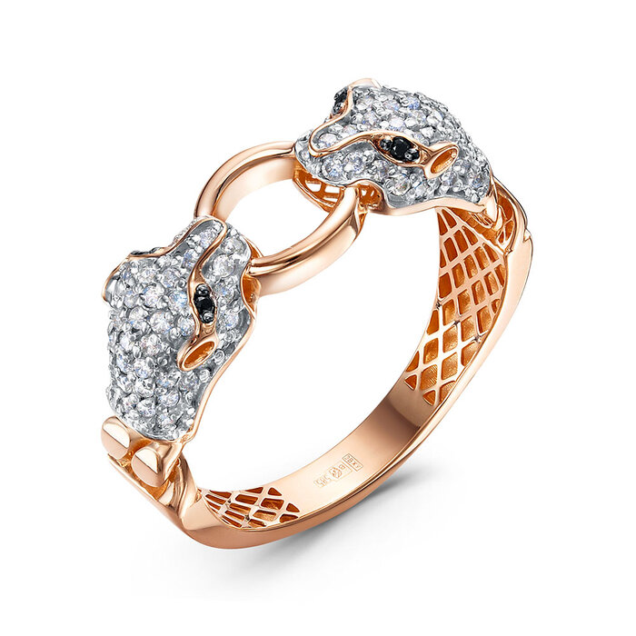 Кольцо из золота с фианитами