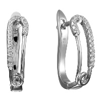 Серьги из серебра с цирконием