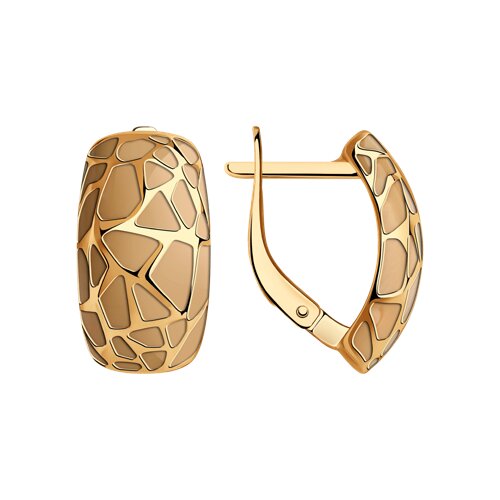 серьги из золочёного серебра с эмалью