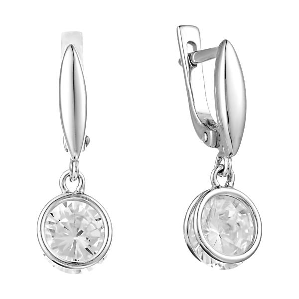 Серьги из серебра с цирконием