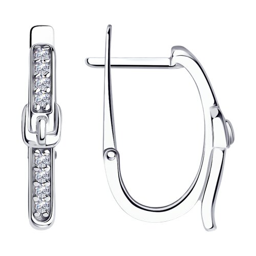 серьги из серебра с фианитами