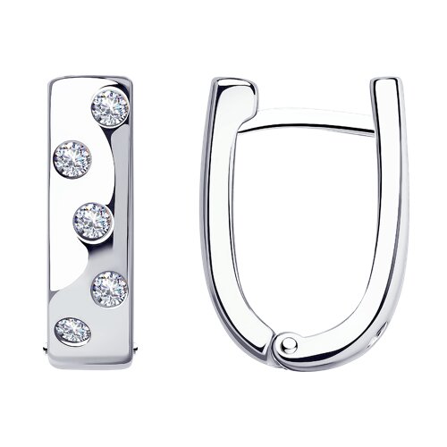 серьги из серебра с фианитами