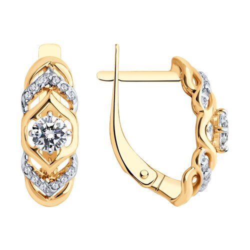 Серьги из серебра с фианитами
