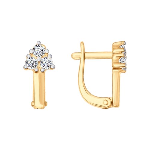 Детские серьги из золота с фианитами