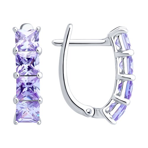 серьги из серебра с фианитами