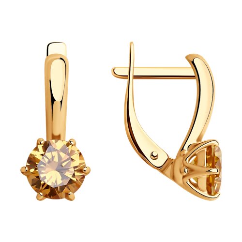 серьги из серебра с фианитами