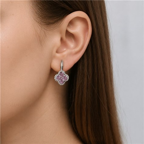 Серьги из серебра с фианитами