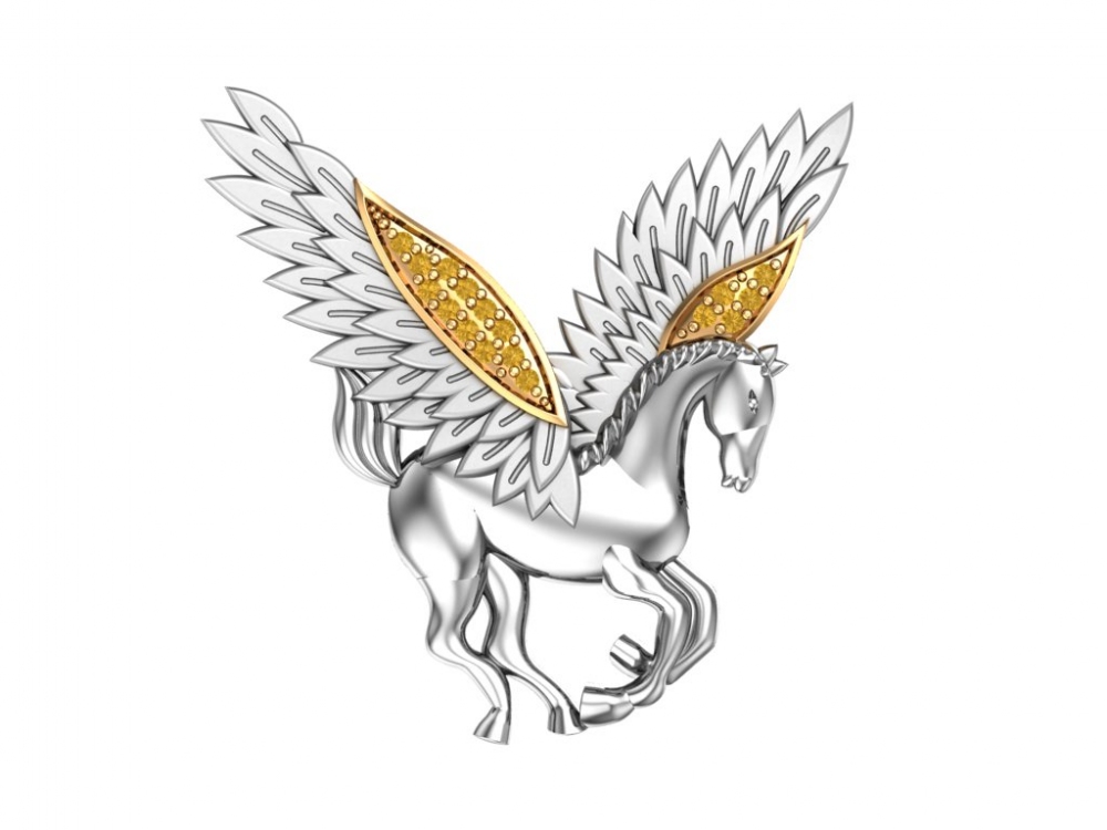 Брошь из серебра с фианитами