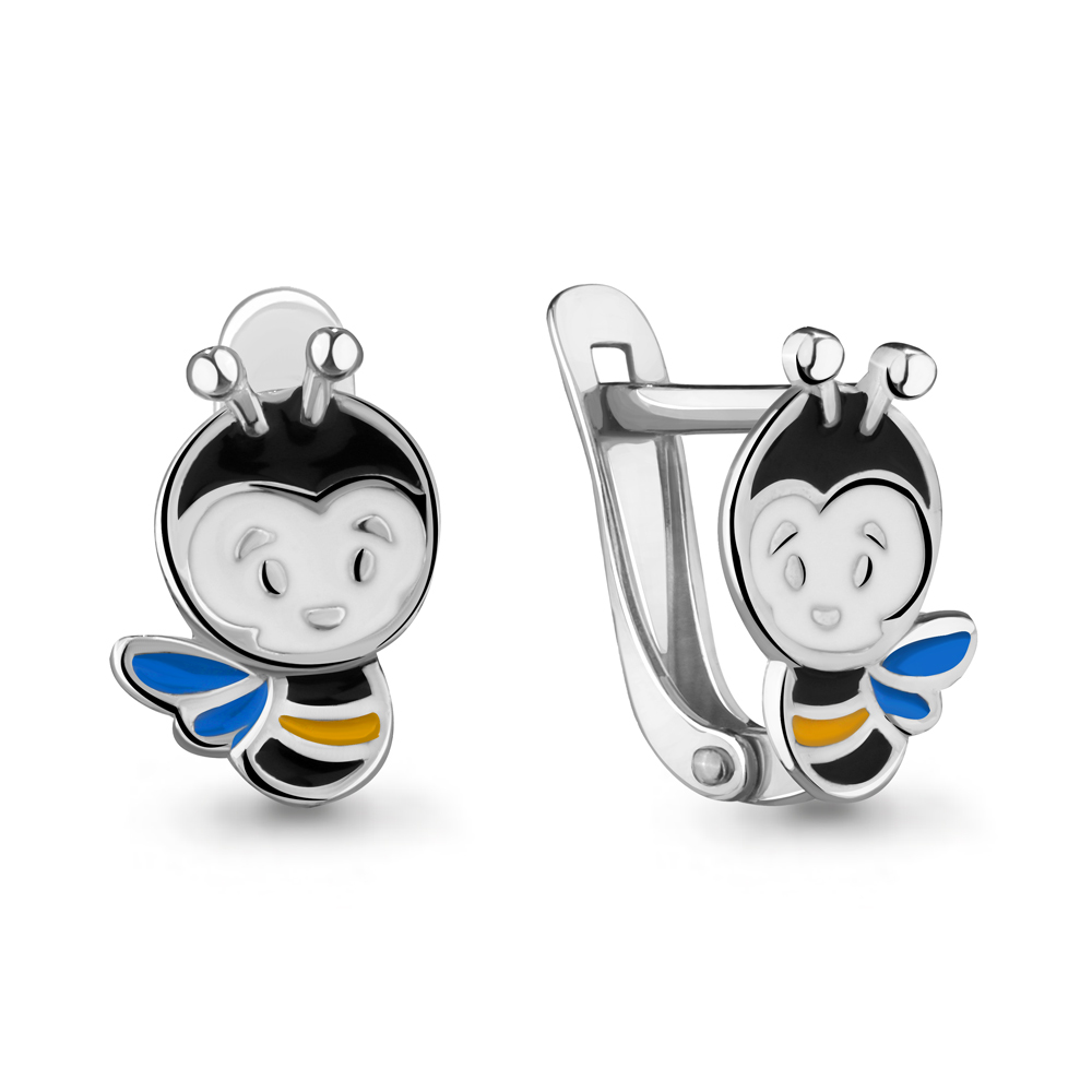 Серьги из серебра с эмалью