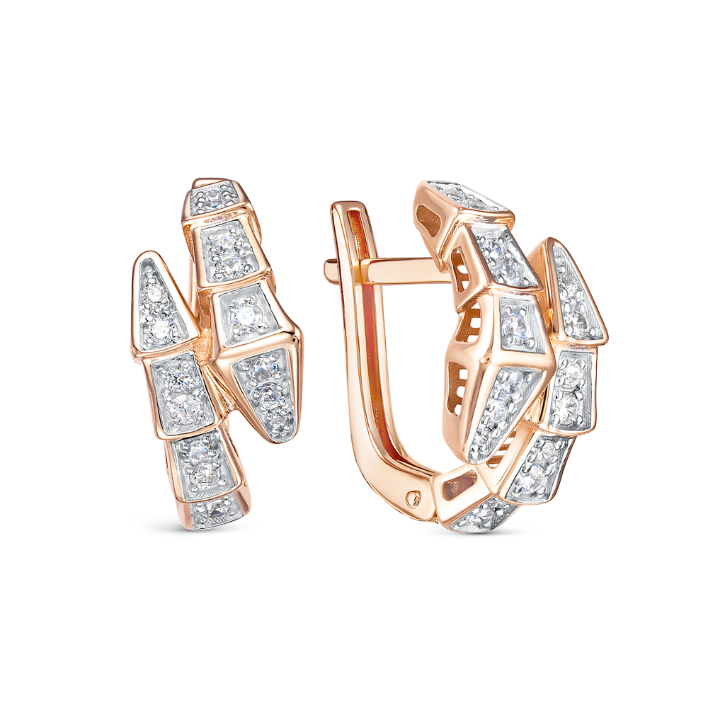 Серьги из золота с фианитами