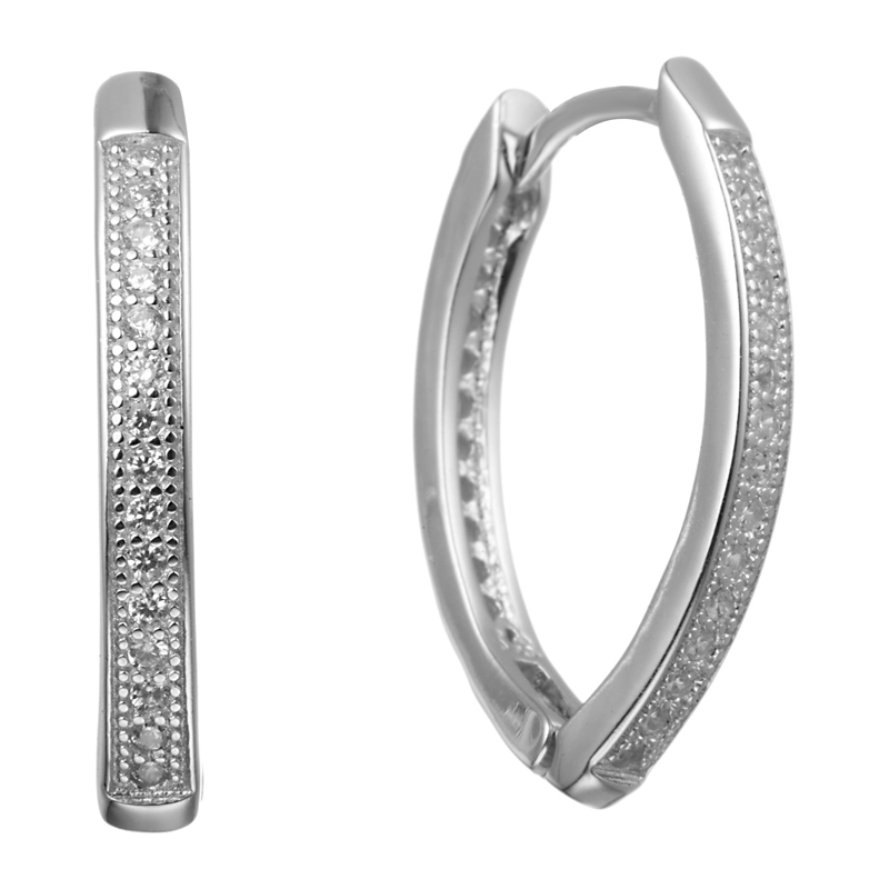 Серьги из серебра с цирконием