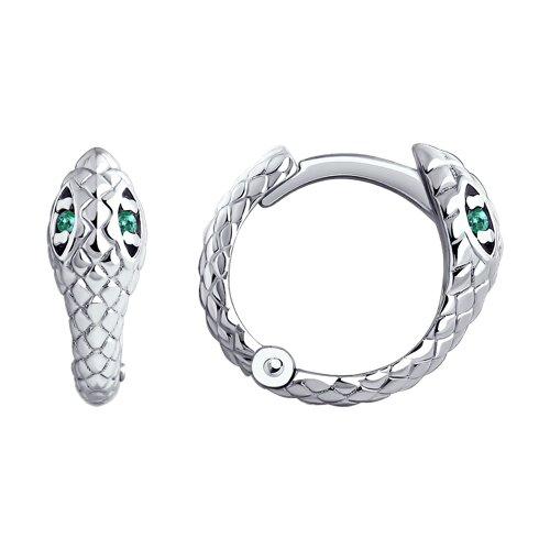 серьги из серебра с фианитами