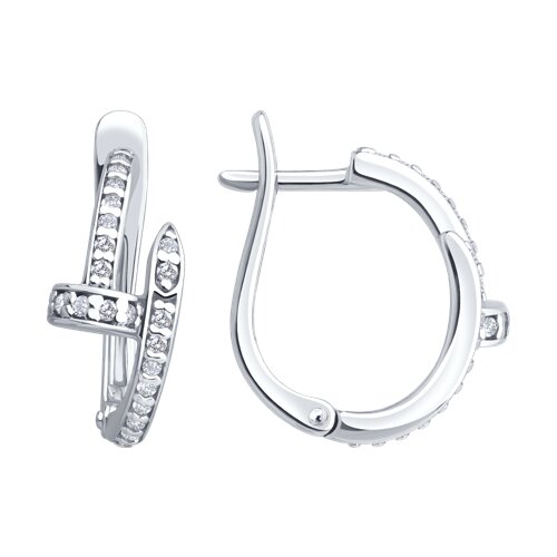 серьги из серебра с фианитами