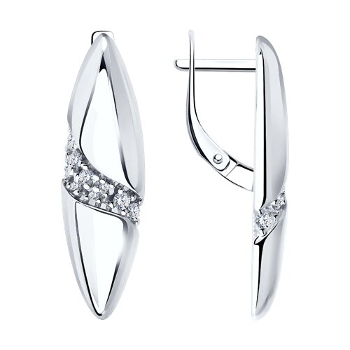 серьги из серебра с фианитами