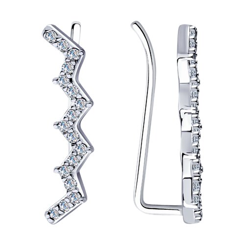 серьги из серебра с фианитами