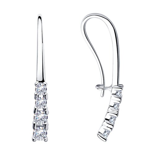 серьги из серебра с фианитами