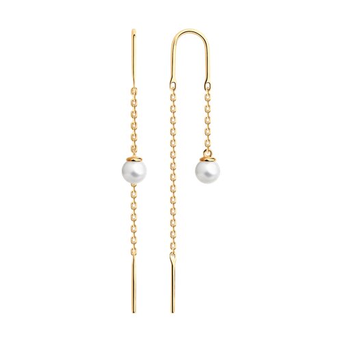 серьги из золочёного серебра с жемчугом