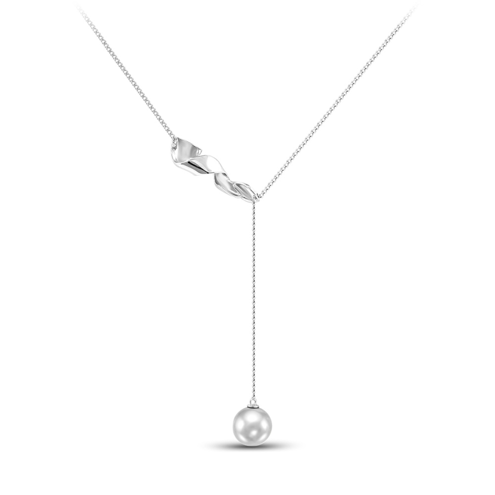 Колье из серебра с жемчугом swarovski