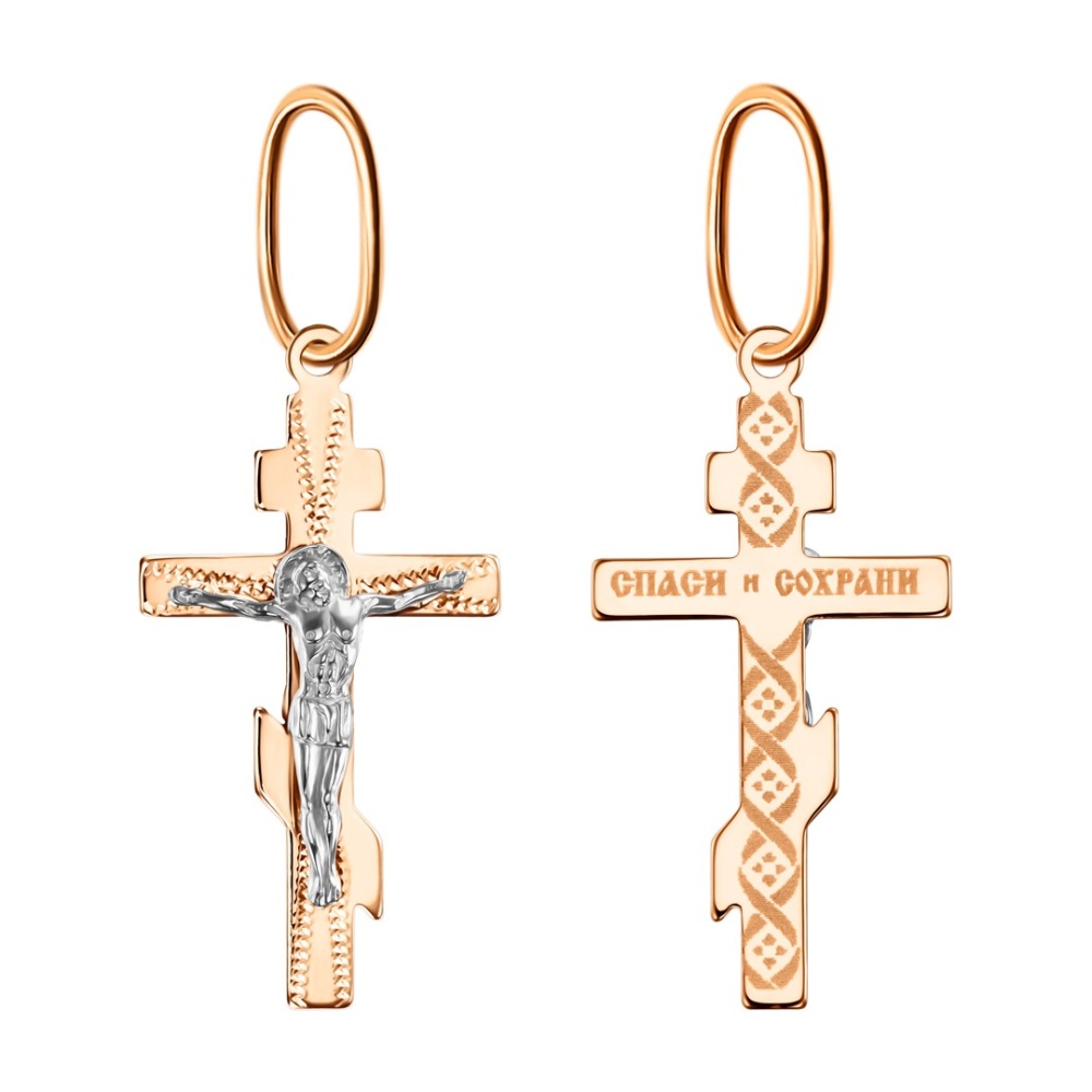 Крест из комбинированного золота