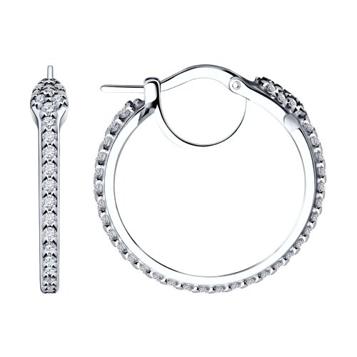 серьги из серебра с фианитами