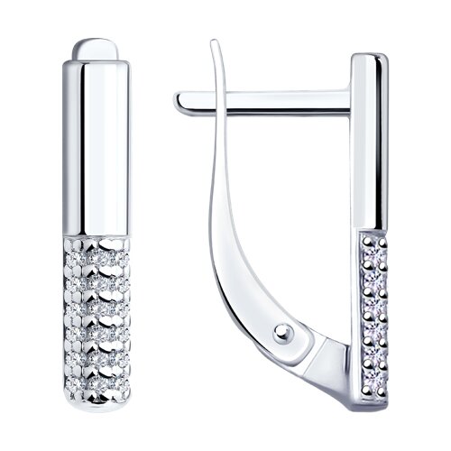 серьги из серебра с фианитами