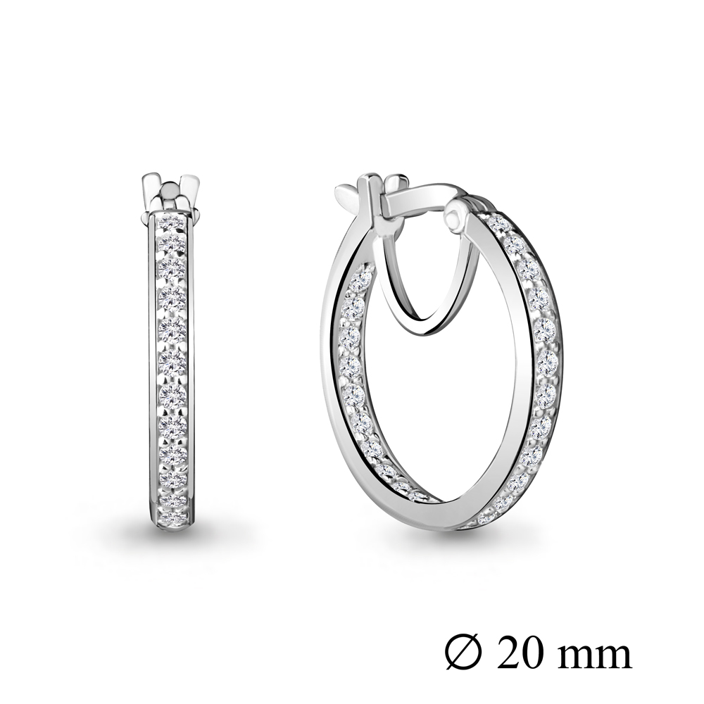 Серьги из серебра с фианитами