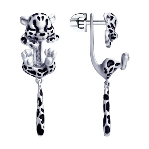 серьги из серебра с эмалью