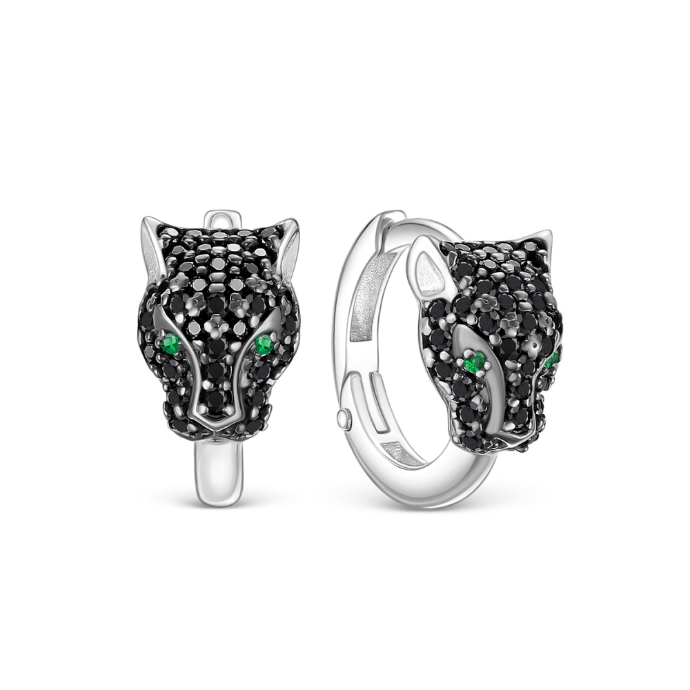 Серьги из серебра с шпинелью