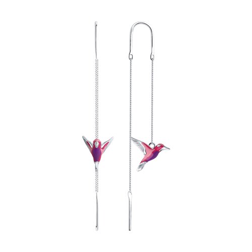 серьги из серебра с эмалью