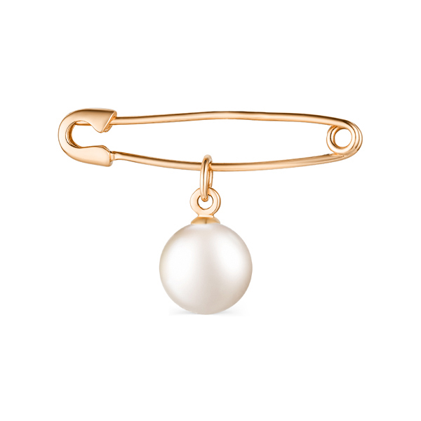 Брошь из золота с жемчугом