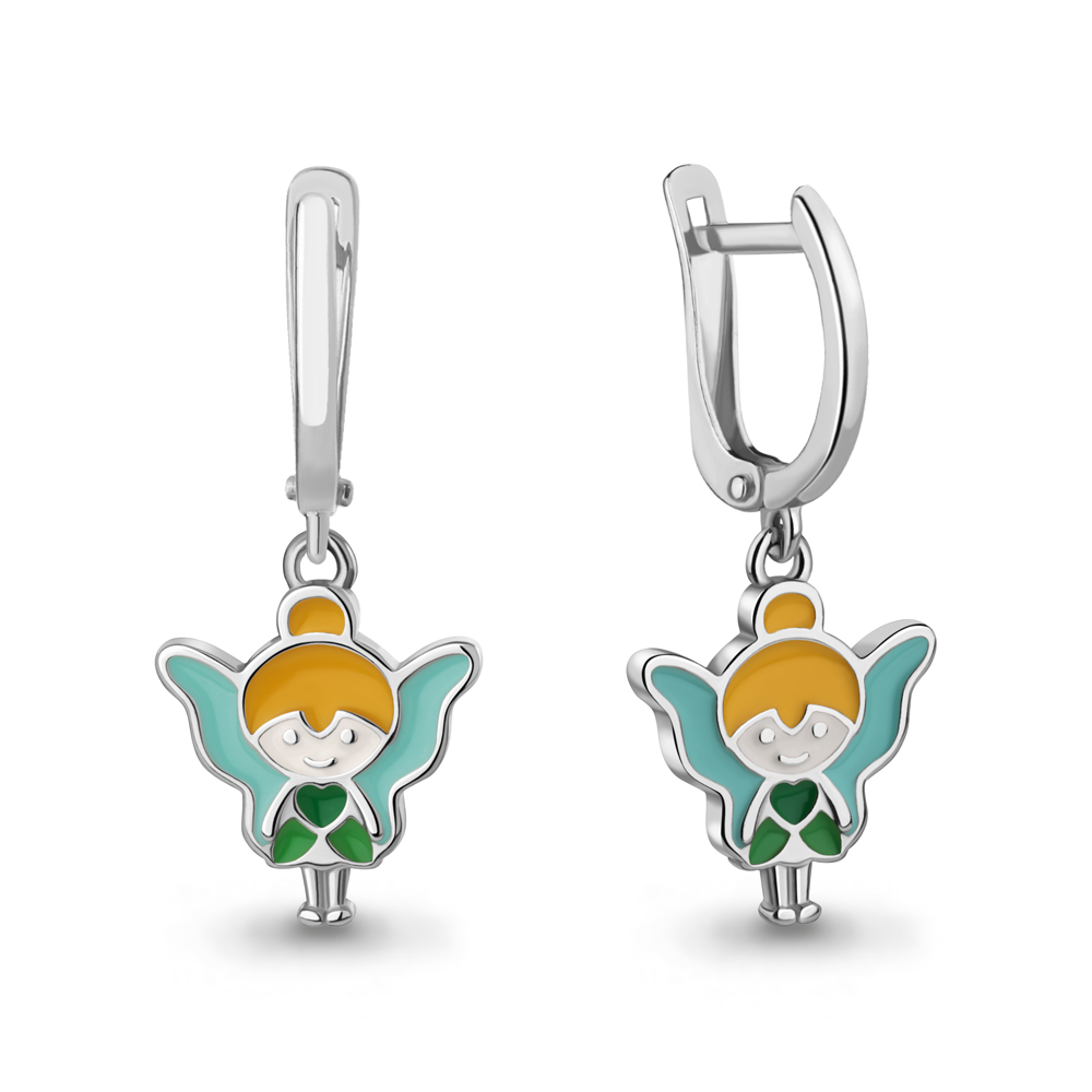 Серьги из серебра с эмалью