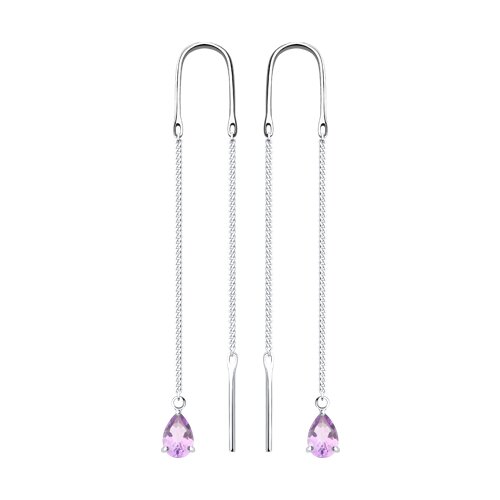 серьги из серебра с аметистами