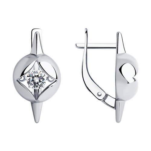 серьги из серебра с фианитами